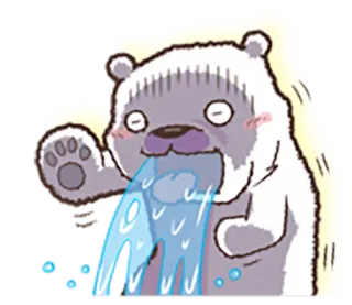 😱 gấu, nôn mửa, ốm, bệnh, hoạt hình, động vật whatsapp sticker