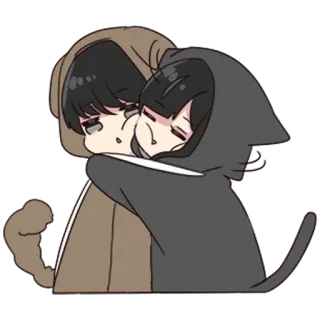 🏹 อนิเมะ, การ์ตูน, กอด, คาวาอิ, น่ารัก telegram sticker