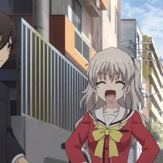 🤝 Nao Tomori Charlotte Anime, Garota, Feliz, Sorrindo, Nao Tomori whatsapp sticker