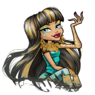 😌 Cleo de Nile Monster High Cleo de Nile, Monster High, cartoon, character, mummy telegram sticker
