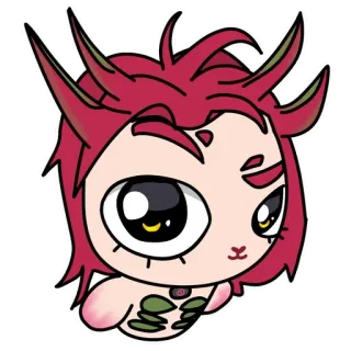 😳 carino, mostro, adesivo, cartone animato, fantasy, adorabile telegram sticker