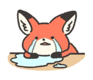 😭 狐狸, 哭泣, 悲伤, 眼泪, 动物, 情感 telegram sticker