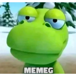 😊 Crong Pororo the Little Penguin MEMEG crong, pororo, dinosaur, memeg, funny, reaction, cartoon, green telegram sticker