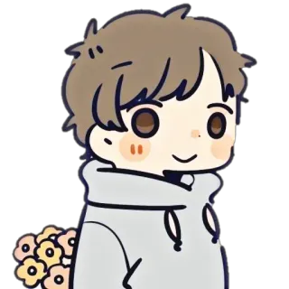 🌸 Cartoon, Figur, Zeichnung, Blumen, Hoodie, Süß telegram sticker