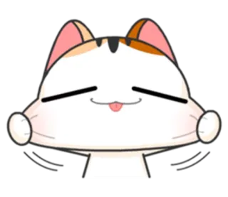😝 gato, lindo, emoji, sticker, dibujos animados, animal telegram sticker
