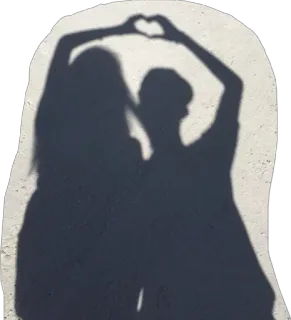 ❤ silueta, amor, pareja, corazón, sombras, romance telegram sticker