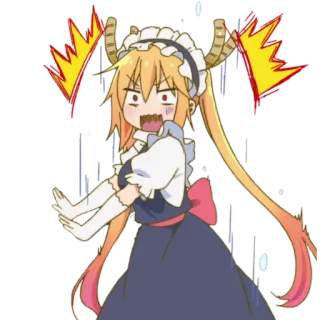 😦 Tohru Miss Kobayashi's Dragon Maid アニメ, ドラゴン, メイド, トール, かわいい, 怒り telegram sticker