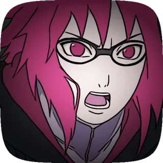 ☀️ Karin Naruto Anime, Naruto, Karin, Kính, Sốc, Lo lắng, Ninja whatsapp sticker