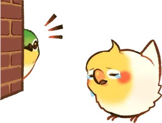 😢 鳥, 泣く, 悲しい, 動物, 可愛い, 漫画 telegram sticker