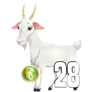 🐐 28 cabra, animal, número 28, moneda telegram sticker