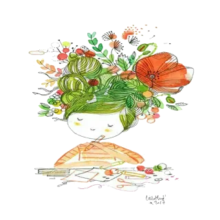 😊 dibujo, arte, ilustración, flores, lindo telegram sticker