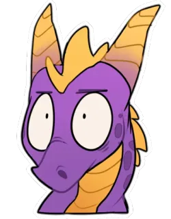 😦 Spyro drago, viola, cartoni animati, videogioco, Spyro whatsapp sticker