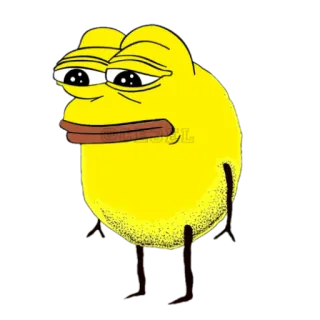 🐸 pepe, sad, yellow, meme, frog telegram sticker