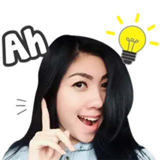 😏 Ah Frau, Idee, Glühbirne, Gesicht, Ausdruck telegram sticker
