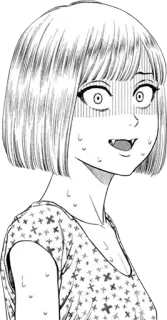 😨 Аниме, Манга, Персонаж, Выражение, Иллюстрация, Искусство, Милый telegram sticker