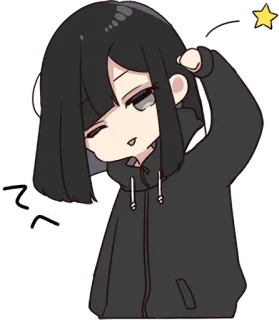 😜 てへ Anime, Fille, Japonais, Mignon, Personnage telegram sticker