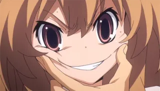 😀 Taiga Aisaka Toradora! Anime, Charakter, wütend, niedlich telegram sticker