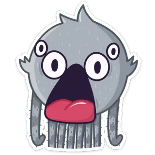 😳 monster, cartoon, sticker, funny, silly, creature telegram sticker