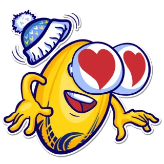 😍 stiker, emoji, kartun, mata hati, cinta, bahagia telegram sticker