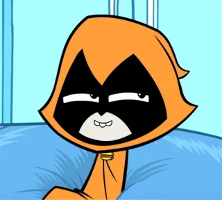 🖤 Raven Teen Titans Go! мультфильм, анимация, Юные титаны, супергерой, Рейвен, оранжевый, персонаж telegram sticker