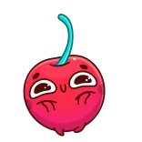 ☺️ ceri, buah, kartun, kawaii, makanan telegram sticker
