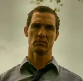 😑 Rust Cohle True Detective detective, serious, contemplative, police, tv show, matthew mcconaughey telegram sticker