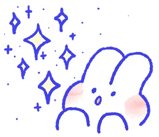 😮 Hase, Glitzer, niedlich, Tier, weiß, Cartoon telegram sticker