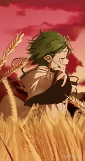 ✨ Anime, Campo di grano, Tramonto, Triste, Piangere, Manga telegram sticker