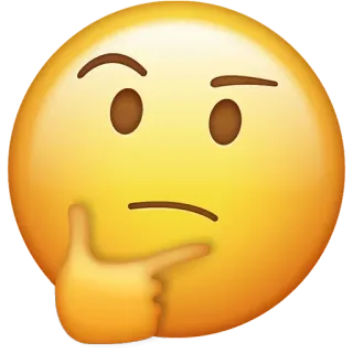 🤔 thinking, emoji, pondering, thoughtful, questioning, doubt whatsapp sticker