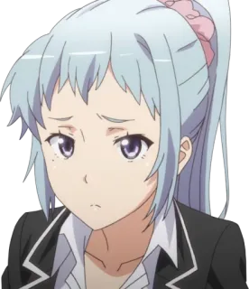 🙁 Anime, Garota, Fofo, Desenho animado, Personagem, Adesivo telegram sticker