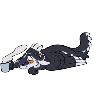 😴 ขี้เกียจ, กาแฟ, เหนื่อย, หมดแรง, การ์ตูน, สลอธ telegram sticker