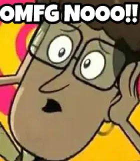 😱 OMFG NOOO!! в шоке, выражение, мультфильм, о боже, нет telegram sticker