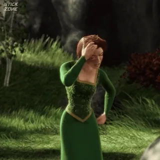 🫑 Princess Fiona Shrek princesse, vert, ogre, dessin animé, disney telegram sticker