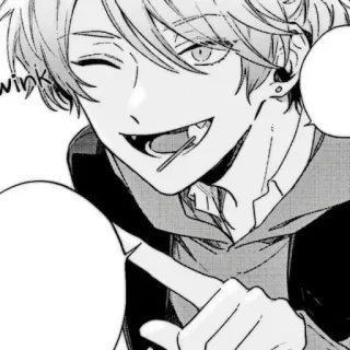 🍆 wink Anime, Manga, Clin d'oeil, Mignon, Souriant whatsapp sticker