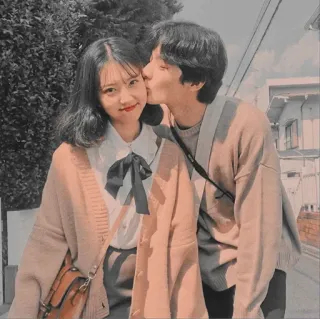 👑 couple, baiser, affection, amour, romance telegram sticker