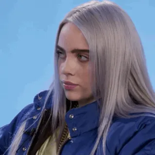 😐 Billie Eilish cantante, músico, retrato, mujer, celebridad telegram sticker