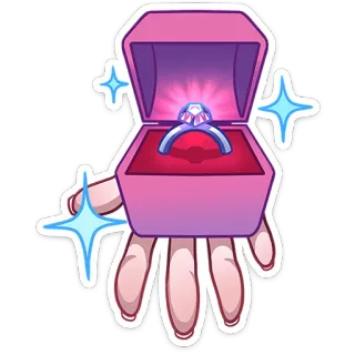 💍 แหวนหมั้น, แหวน, เพชร, เครื่องประดับ, ความรัก, การแต่งงาน, การขอแต่งงาน, งานแต่งงาน whatsapp sticker
