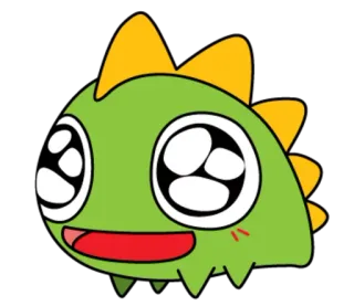 😳 Мультфильм, Динозавр, Милый, Зеленый, Монстр telegram sticker