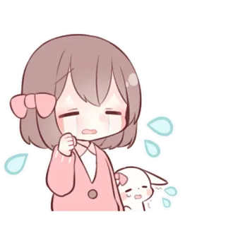😭 sad, crying, anime, girl, cute, cartoon, emotional, tears telegram sticker