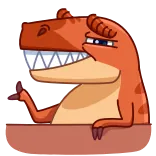 😉 dinosaur, cartoon, reptile, animal, funny, orange telegram sticker