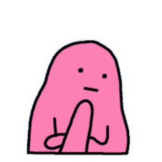 🤔 ピンク, キャラクター, 中指, 攻撃的, ジェスチャー, 漫画 telegram sticker
