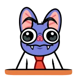 #⃣ Vleermuis, Cartoon, Dier, Schattig, Stropdas, Kantoor telegram sticker
