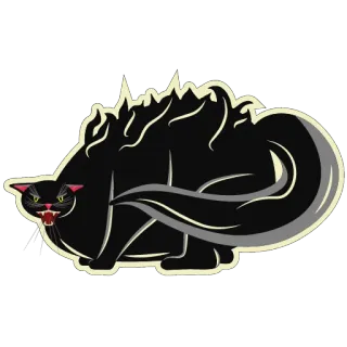 😡 gato negro, halloween, enojado, aterrador, animal, felino, gato whatsapp sticker
