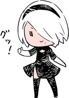 👍 グッ! アニメ, マンガ, 可愛い, ちび, イラスト telegram sticker