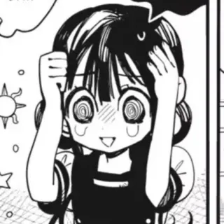 🍥 anime, manga, girl, black and white telegram sticker
