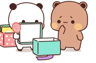 🤯 панда, мультфильм, леденец, милый, грустный telegram sticker