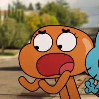 😰 Darwin The Amazing World of Gumball kartun, animasi, ikan, oranye, khawatir telegram sticker