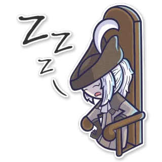 😴 ZZZZ somnolent, dormir, chaise, chasseur, zzz telegram sticker
