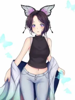 🖤 Shinobu Kocho Demon Slayer Аниме, Персонаж, Шинобу Кочо, Клинок, рассекающий демонов, Бабочка, Манга whatsapp sticker
