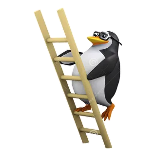 👆 chim cánh cụt, thang, mọt sách, kính, leo trèo telegram sticker